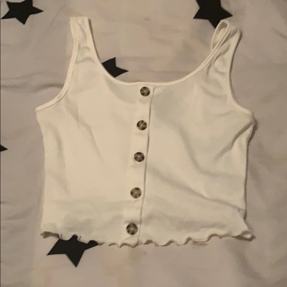 white tank top with buttons